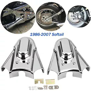 ハーレーファットボーイヘリテージソフテイルクラシックFLSTC用クロームリアスイングアームアクスルカバー Chrome Rear Swingarm Axle Cover For Harley Fatboy Heritage Softail Classic FLSTC 【並行輸入品】