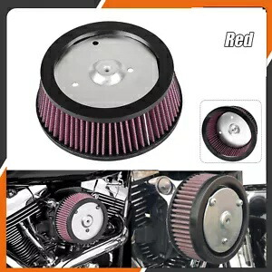 ビッグ吸盤エアフィルターシステムレッドクリーナーハーレーダイナソフテイルロードキンググライド用 Big Sucker Air Filter System Red Cleaner For Harley Dyna Softail Road King Glide 【並行輸入品】