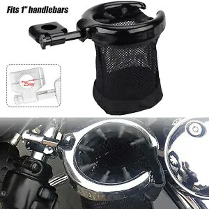 ユニバーサルオートバイハンドルバーカップホルダー金属ドリンクw/メッシュバスケットハーレー用 Universal Motorcycle Handlebar Cup Holder Metal Drink W/ Mesh Basket For Harley 【並行輸入品】