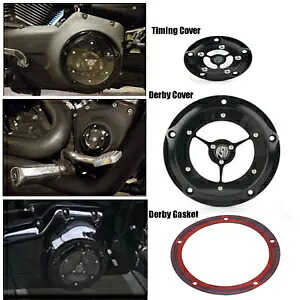 RSD クラリティ クリア ダービー タイマー カバー + ガスケット ハーレー ソフテイル ツーリング FLHT FLHX用 RSD Clarity Clear Derby Timer Cover +Gasket For Harley Softail Touring FLHT FLHX 【並行輸入品】