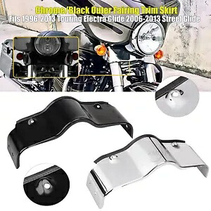 ブラッククロームアウターフェアリングトリムスカート ハーレー 06-13 ツーリングストリートグライド FLHX用 Black Chrome Outer Fairing Trim Skirt For Harley 06-13 Touring Street Glide FLHX 【並行輸入品】