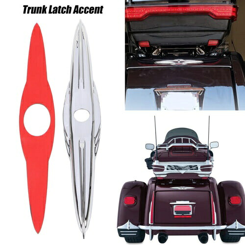 リアクロームトランクラッチアクセントトリムドレスハーレートライグライドトライク 2009-2021 Rear Chrome Trunk Latch Accent Trim Dress For Harley Tri Glide Trike 2009-2021 【並行輸入品】