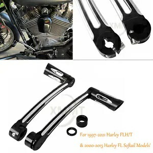 ブラック CNC カットヒールトゥシフトレバー + シフターペグハーレーツーリングエレクトラグライド用 Black CNC Cut Heel Toe Shift Lever+Shifter Pegs For Harley Touring Electra Glide 【並行輸入品】