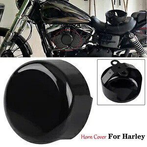 ブラックメタルラウンドホーンカバーハーレーツーリングソフテイルファットボーイダイナスポーツスターXL用 Black Metal Round Horn Cover For Harley Touring Softail Fatboy Dyna Sportster XL 【並行輸入品】