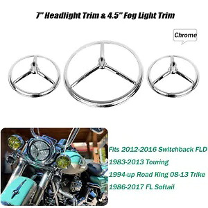 7 インチ ヘッドライト & 4-1/2 インチ フォグライト トリム ハーレー ファットボーイ ヘリテージ ソフテイル ダイナ用 7'' Headlight & 4-1/2\