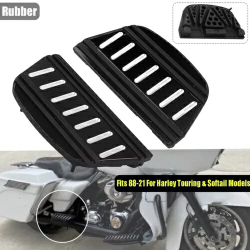 ハーレーエレクトラロードトライグライドソフテイル用リアフロアフットボードラバーインサート Rear Floor Foot Board Rubber Inserts For Harley Electra Road Tri Glide Softail 【並行輸入品】