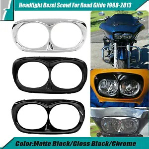 ヘッドライトベゼル しかめっ面アウターフェアリングエクステンション ハーレーロードグライド FLTRU 98-13用 Headlight Bezel Scowl Outer Fairing Extension For Harley Road Glide FLTRU 98-13 【並行輸入品】