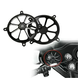ブラックオーディオフェアリングマウントスピーカーグリルカバーハーレーツーリング FLHT FLHX 新しい Black Audio Fairing Mount Speaker Grill Cover For Harley Touring FLHT FLHX New 【並行輸入品】
