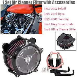 米国在庫ブラック RSD エアクリーナーインテークフィルターキットハーレーダイナソフテイルツーリング用 US Stock Black RSD Air Cleaner Intake Filter Kit For Harley Dyna Softail Touring 【並行輸入品】