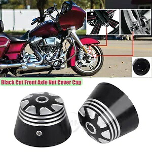 CNC アルミフロントアクスルキャップナットカバーハーレーダイナスポーツスターヘリテージソフテイル用 CNC Aluminum Front Axle Cap Nut Cover For Harley Dyna Sportster Heritage Softail 【並行輸入品】