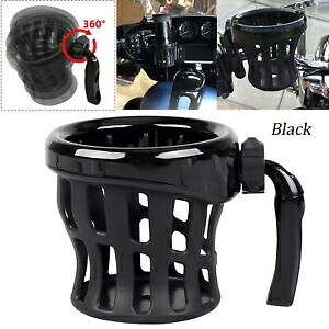 オートバイハンドルバーカップホルダー メッシュバスケットドリンクマウント付き ハーレー用 ブラック USA Motorcycle Handlebar Cup Holder W/ Mesh Basket Drink Mount for Harley Black USA 【並行輸入品】