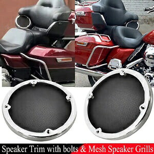 リアツアーパックメッシュスピーカーカバー ハーレーエレクトラグライド 14-23 ロードグライド 16-23用 Rear Tour Pak Mesh Speaker Cover For Harley Electra Glide 14-23 Road Glide 16-23 【並行輸入品】