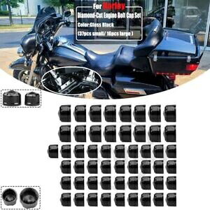 ブラック エンジン ボルト キャップ キット ハーレー ツーリング ロードキング エレクトラ ストリート ロード グライド用 Black Engine Bolt Cap Kit For Harley Touring Road King Electra Street Road Glide 【並行輸入品】