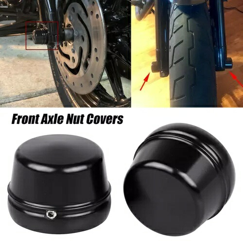 ブラックフロントアクスルカバーキャップナット CNC ハーレーストリートエレクトラグライドロードキング US Black Front Axle Cover Cap Nut CNC For Harley Street Electra Glide Road King US 【並行輸入品】