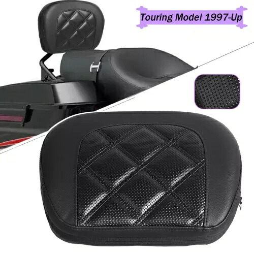 ハーレーツーリングエレクトラストリートロードグライド用ブラックリアシーシーバーバックレストパッド Black Rear Sissy Bar Backrest Pad For Harley Touring Electra Street Road Glide 【並行輸入品】