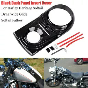 ダッシュパネルインサートカバー ハーレーソフテイル ダイナ FXDWG FXSTC 1993-2015 ブラックに適合 Dash Panel Insert Cover Fit For Harley Softail Dyna FXDWG FXSTC 1993-2015 Black 【並行輸入品】