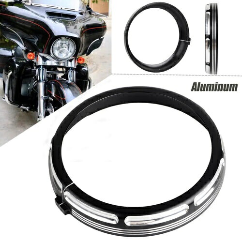 7 ''バーストヘッドライトヘッドランプトリムリングベゼル装飾カバーハーレーツーリング用 7'' Burst Headlight Headlamp Trim Ring Bezel Decorate Cover For Harley Touring 【並行輸入品】