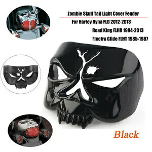 ブラックゾンビスカルスタイルテールライトトリムカバーハーレーロードキンググライドダイナ用 Black Zombie Skull Style Tail Light Trim Cover For harley Road King Glide Dyna 【並行輸入品】