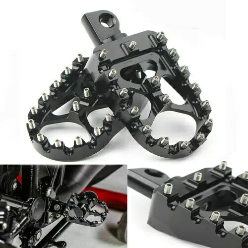 ワイドファット MX スタイルフットペグレストハーレーボバーダイナスポーツスター XL 883 1200 Wide Fat MX Style Foot Pegs Rests For Harley Bobber Dyna Sportster XL 883 1200 【並行輸入品】