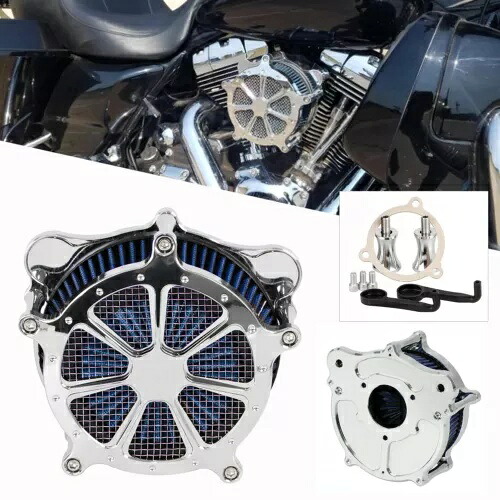 ビレットCNCエアクリーナーブルーインテークフィルターハーレートライストリートグライドFLHX FLHXS用 Billet CNC Air Cleaner Blue Intake Filter For Harley Tri Street Glide FLHX FLHXS 【並行輸入品】