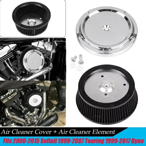 クローム エア クリーナー カバー + エレメント ハーレー ダイナ ソフテイル エレクトラグライド ファットボーイ用 Chrome Air Cleaner Cover + Element For Harley Dyna Softail Electra Glide Fatboy 【並行輸入品】