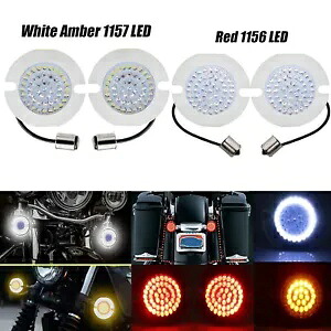 3インチ 1157 + 1156 LED ターンシグナルライト ハーレーロードキング エレクトラ ロードグライドに適合 3\