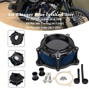エアクリーナー ブルー インテーク フィルター システム ハーレー ロードキング ストリート グライド 2017-up用 Air Cleaner Blue Intake Filter System For Harley Road King Street Glide 2017-up 【並行輸入品】