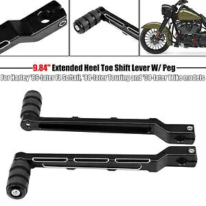 ブラック拡張ヒールつま先シフトレバーシフターペグハーレーツーリングトライクソフテイル用 Black Extend Heel Toe Shift Lever Shifter Pegs For Harley Touring Trike Softail 【並行輸入品】