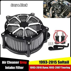 ハーレーツーリングヘリテージソフテイルスプリンガー用ブラックエアクリーナーインテークフィルターキット Black Air Cleaner Intake Filter Kit For Harley Touring Heritage Softail Springer 【並行輸入品】