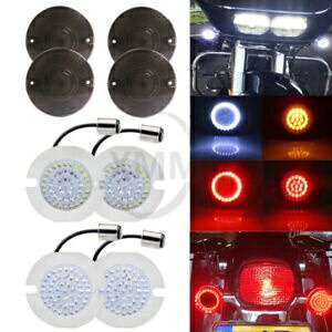1157 LED ターンシグナルライト フラットスタイル スモークレンズ ハーレーロードキンググライド FLH用 1157 LED Turn Signal Light Flat Style Smoke Lens For Harley Road King Glide FLH 【並行輸入品】