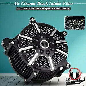 ハーレーブレイクアウトヘリテージソフテイルナイトトレインエアクリーナーブラックインテークフィルター用 For Harley Breakout Heritage Softail Night Train Air Cleaner Black Intake Filter 【並行輸入品】