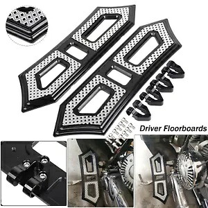 ハーレー ソフテイル デラックス FLSTN エレクトラ ロード グライド用ブラック カット ドライバー フロアボード Black Cut Driver Floorboards For Harley Softail Deluxe FLSTN Electra Road Glide 【並行輸入品】