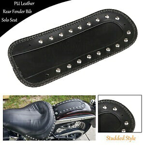 スタッズ付き PU レザー リアフェンダー ビブ ソロシート ハーレー ソフテイル ヘリテージ クラシック用 Studded PU-Leather Rear Fender Bib Solo Seat For Harley Softail Heritage Classic 【並行輸入品】