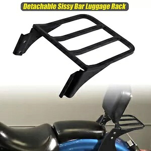 ブラック シーシーバー バックレスト 荷物ラック ハーレー ヘリテージ ソフテイル ダイナ ファットボーイ XL用 Black Sissy Bar Backrest Luggage Rack For Harley Heritage Softail Dyna Fatboy XL 【並行輸入品】