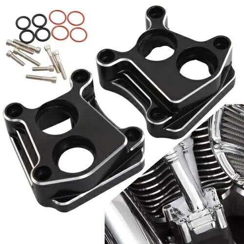 ブラックフロントリアリフタータペットブロックカバーハーレーダイナFXDB FXDWG FXDL FLD用 Black Front Rear Lifter Tappet Block Cover For Harley Dyna FXDB FXDWG FXDL FLD 【並行輸入品】