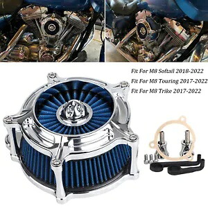 ブルー エアクリーナー インテークフィルター ハーレー M8 17-up ロードキング スペシャル FLHRXS FLHR 用 Blue Air Cleaner Intake Filter For Harley M8 17-up Road King Special FLHRXS FLHR 【並行輸入品】