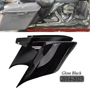 ブラック ストレッチ サイド カバー パネル ハーレー エレクトラ ストリート ロード グライド 14-23 に適合 Black Stretched Side Cover Panel Fit For Harley Electra Street Road Glide 14-23 【並行輸入品】