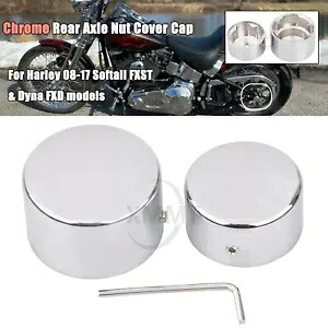 ハーレーダイナスーパー/ワイドグライドファットストリートボブローライダー用リアアクスルナットカバー Rear Axle Nut Covers For Harley Dyna Super / Wide Glide Fat Street Bob Low Rider 【並行輸入品】