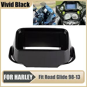 カバー ダブル DIN アダプター ハーレーロードグライド FLTR EFI FLTRI 98-13 ビビッドブラック用 Cover Double DIN Adapter For Harley Road Glide FLTR EFI FLTRI 98-13 Vivid Black 【並行輸入品】