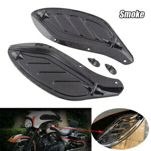スモーク ABS フロントガラス サイドウィング エアディフレクター ハーレーツーリング FLHT FLHX 96-13用 Smoke ABS Windshield Side Wing Air Deflector for Harley Touring FLHT FLHX 96-13 【並行輸入品】