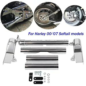 クローム スイングアーム チューブ カバー ハーレー 2000-07 ソフテイル FLSTN FXSTS FLSTS FXST 用 CHROME SWINGARM TUBE COVERS FOR HARLEY 2000-07 SOFTAILS FLSTN FXSTS FLSTS FXST 【並行輸入品】