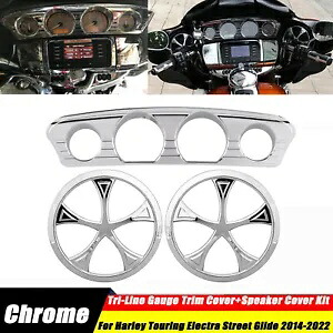 ハーレー エレクトラ ストリート トライ グライド CVO 用ステレオ アクセント トリム & スピーカー グリル カバー Stereo Accent Trim & Speaker Grill Cover For Harley Electra Street Tri Glide CVO 【並行輸入品】