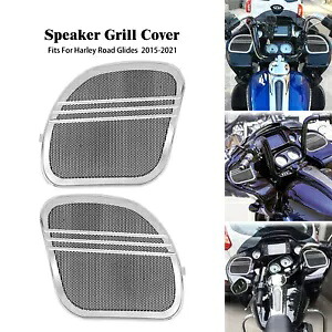 トライラインスピーカーグリルカバートリムハーレーロードグライド FLTRXS FLTRX FLTRU 15+ Tri-Line Speaker Grills Cover Trim For Harley Road Glide FLTRXS FLTRX FLTRU 15+ 【並行輸入品】