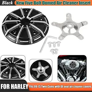 ハーレー エレクトラ トライ ロード グライド キング ファットボーイ用 5 ボルト ドーム型エア クリーナー インサート Five-Bolt Domed Air Cleaner Insert For Harley Electra Tri Road Glide King Fatboy 【並行輸入品】