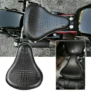 ハーレースポーツスターソフテイルチョッパーボバー用オートバイレザーソロドライバーシート Motorcycle Leather Solo Driver Seat For Harley Sportster Softail Chopper Bobber 【並行輸入品】