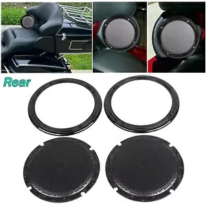 ハーレー 14-23 エレクトラ トライ グライド FLHTCUTG リアスピーカー トリム グリル メッシュ カバー For Harley 14-23 Electra Tri Glide FLHTCUTG Rear Speaker Trim Grill Mesh Covers 【並行輸入品】