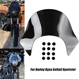 ブラックリップフロントガラスフロントガラスシールドハーレーダイナスポーツスターソフテイルFXSTC用 Black Lip Windshield Windscreen Shield for Harley Dyna Sportster Softail FXSTC 【並行輸入品】