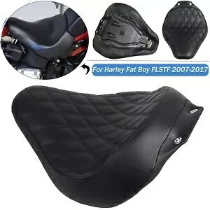 ブラック フロント ドライバー ソロ シート サドル ハーレー 07-17 ファットボーイ FLSTF EFI FLSTFI US用 Black Front Driver Solo Seat Saddle For Harley 07-17 Fat Boy FLSTF EFI FLSTFI US 【並行輸入品】