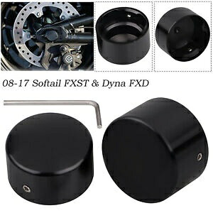 ブラックリアアクスルナットカバー ハーレー 08-17 ダイナ ローライダー ワイドグライド ファットボブ FXD用 Black Rear Axle Nut Cover For Harley 08-17 Dyna Low Rider Wide Glide Fat Bob FXD 【並行輸入品】
