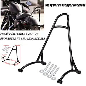 Burly シーシーバー バックレスト ハーレー スポーツスター XL アイアン 883 1200 2004-2023 ブラック Burly Sissy Bar Backrest For Harley Sportster XL Iron 883 1200 2004-2023 Black 【並行輸入品】